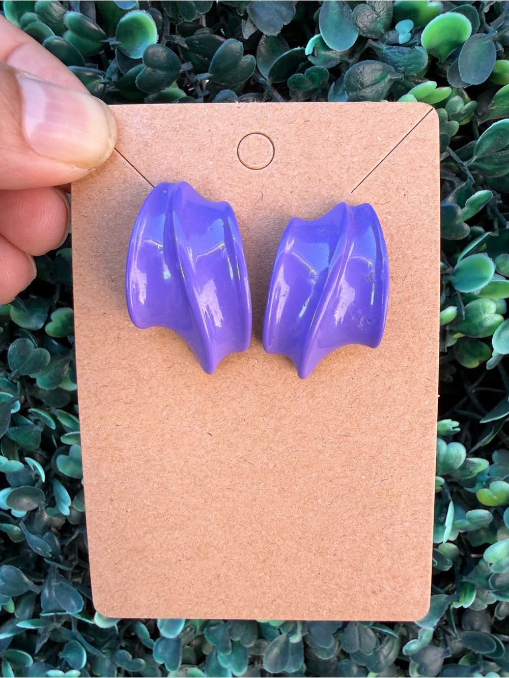 Bold Purple Vintage-Inspired Post Earrings